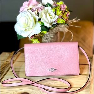 Coach Hayden Dusty Pink Fold Over Crossbody Clutch Purse F30256